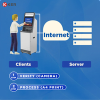 Kios Pembayaran Mandiri Layar Sentuh dengan Printer Laser Warna A4, Pembaca Kartu NFC 19 Inci, dan SDK