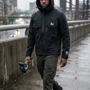 Custom Logo Mens Hooded <b>Waterproof</b> <b>Winter</b> Coated Lightweight Streetwear Windbreaker <b>Jacket</b> Premium - Product Image 6