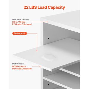 Organizzatore da Scrivania in Legno con Ripiani Regolabili e 36 Scomparti, in MDF, per Ufficio e Cassetti - Product Image 3