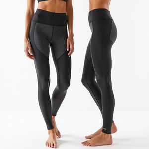Leggings taille haute pleine longueur couleur unie extensibles respirants compression effet push-up contrôle du ventre pantalon de yoga sportif pour femme - Product Image 4