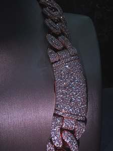 Precio de fábrica Cadena cubana eslabonada con incrustaciones de oro rosa y moissanita VVS, certificada IGI, de lujo, estilo Hip Hop, tendencia, superventas, gran oferta - Product Image 5