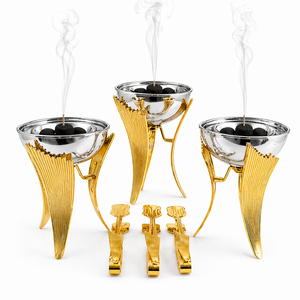 Luxury Organic Handcrafted Eco-Friendly Anti-Odour <b>Bakhoor</b> Arabic <b>Oud</b> Metal Incense Burner Home Decor - Product Image 1