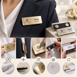 Placa de Identificación Personalizada de Metal para Personal, Logotipo Personalizado para Uniformes de Empresa, Venta al Por Mayor de Fábrica - Product Image 5