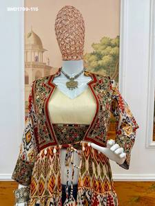 Blusa larga y acampanada de la mejor calidad en algodón con tejido jacquard y estampado - Diseño Kodi-Lace - Prenda lista para usar - Exportador indio - Product Image 5