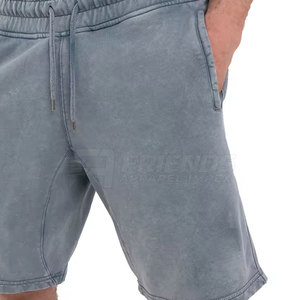 Shorts élégants pour hommes en coton 100% délavé à l'acide, taille mi-haute, coupe décontractée, pour la plage et le style décontracté estival au quotidien - Product Image 5