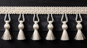 Bordure en dentelle 100% polyester de qualité supérieure avec pompons faits à la main, bordure décorative de 3 pouces pour rideaux et décoration intérieure - Product Image 2
