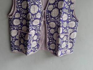 Gilet en coton imprimé floral pour femme, col en V, sans manches, style blazer, décontracté, ouvert sur le devant, poches plaquées, longueur standard, CADEAU POUR ELLE - Product Image 3