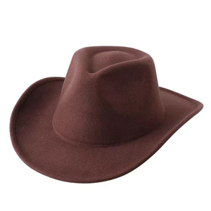 Chapeau Fedora en feutre de laine unisexe personnalisé à la mode, chapeau classique pour femme, chapeau de cowboy à large bord - Product Image 6