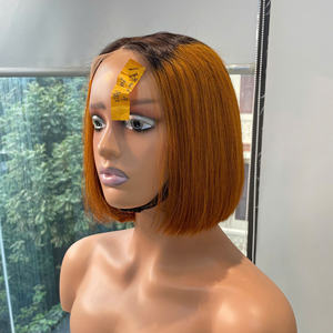 Perruque Bob Ombrée Couleur Roux, Cheveux Humains Vietnamiens Lisses Comme des Baguettes, Haute Qualité, Super Double Drawn, Prix de Gros - Product Image 1