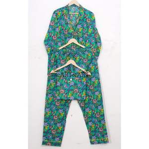 Conjunto de Pijama de Algodón con Estampado Floral para Mujer, Diseño Nuevo y Más Vendido, Disponible en Diferentes Tallas, de la India - Product Image 5