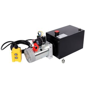 Unité hydraulique robuste 12V CC avec réservoir en acier de 8 litres, pompe hydraulique pour remorques de camions commerciaux, pour benne basculante et manutention du bois - Product Image 1