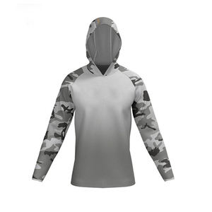 Camiseta de Pesca con Capucha de Manga Larga para Hombre, Estampado de Camuflaje por Sublimación, con Protección UV UPF 50 - Product Image 2