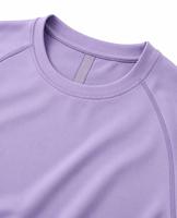 T-shirt de compression anti-UV à manches courtes pour femme, tendance, violet, séchage rapide, écologique, 100 % polyester, pour l'entraînement