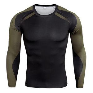 เสื้อคอมเพรสชั่นออกกำลังกาย OEM ขายส่ง เสื้อคอมเพรสชั่นผู้ชายแบบรัดรูป ระบายอากาศได้ดี ผู้ผลิตชุดกีฬา เสื้อผ้ากีฬาผู้ชาย - Product Image 3