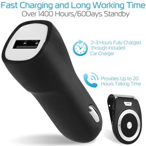 Kit Vivavoce Wireless V4.1 per Auto con Ricevitore Audio Bluetooth, Chiamate a Mani Libere e Lettore Musicale per Parasole - Product Image 2