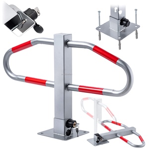 Bolardo plegable de metal resistente para seguridad en entradas de vehículos, barrera de estacionamiento y tope de advertencia para vehículos privados - Product Image 1