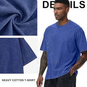 T-shirt pour homme imprimé sur mesure, fabriqué en usine, tendance, effet délavé, 100 % coton, léger, coupe ample - Product Image 5