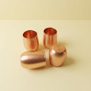 Verre à cocktail sans pied en cuivre pur de qualité supérieure, artisanal, pour Moscow Mule et boissons froides, écologique, ayurvédique - Product Image 5