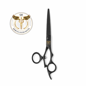 Ciseaux de coiffure professionnels noirs de qualité supérieure en acier inoxydable pour salon de coiffure avec étui de rangement - Product Image 3