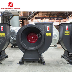 พัดลมแบบแรงเหวี่ยงติดตั้งบนท่ออุตสาหกรรม ยี่ห้อ Phuong Linh รุ่น Belt Drive  วัสดุสแตนเลสสีเงิน มอเตอร์ไฟฟ้ากระแสสลับแบบมีสาย แรงดันไฟฟ้า 220V ความเร็วรอบ 1500 รอบต่อนาที ขนาด 8 นิ้ว - Product Image 3