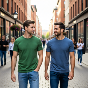 Camiseta Casual Premium para Hombre, 100% Algodón, 210 g/m², Cuello Redondo, Estilo Jersey, Lavada, Estampada, Ecológica, de Secado Rápido, Transpirable, Corte Regular - Product Image 3