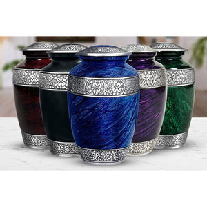 Aluminium Metal Urn for Human Ashes in Blue - Product Image 4