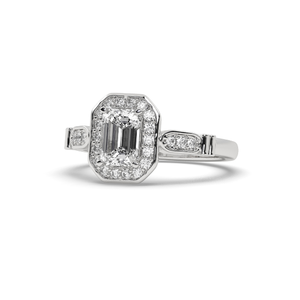 AJRETAIL Anillo de Compromiso y Boda de Oro Blanco con Diamantes de Laboratorio de 1.286 Quilates, Claridad VS2, Color F, 14K, Certificado IGI, Sin Huellas Dactilares - Product Image 3
