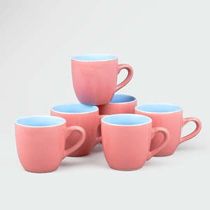 Blush Elegance 200ml Ceramic Espresso <b>Cups</b> Set of 6 Glossy Porcelain with Classic and Modern Design Durable for Afternoon <b>Tea</b> - Product Image 6