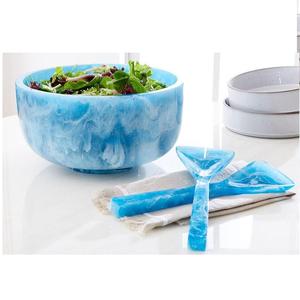 Ensemble de cuillères à salade en résine écologique faites à la main au design moderne, couleur moutarde, outil de cuisine, passe au lave-vaisselle, options de couleurs personnalisées - Product Image 5