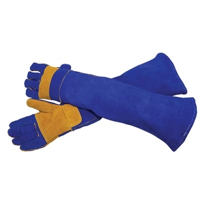 Gants de soudage longs en cuir de vachette renforcé de haute qualité, résistants à la chaleur, pour la sécurité industrielle et les travaux lourds, gants de barbecue - Product Image 1