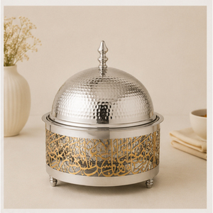 Olla Caliente de Acero Inoxidable con Caligrafía Árabe Moderna y Tapa de Cúpula Martillada para Hostelería y Banquetes de Boda - Product Image 5