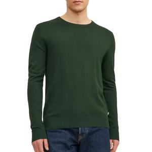 USA taille demande personnalisée meilleure qualité tissu et impression Logo col rond vert à manches longues t-shirts à manches longues - Product Image 1