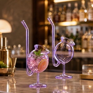Verres à cocktail transparents en borosilicate faits à la main de 450 ml, sans plomb, coupe Martini, verres à Margarita, verrerie de bar réutilisable en gros - Product Image 6