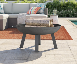Fire Pit Heavy <b>Large</b> Perforated Wall Outdoor Fire Pit Garden Heater Round Table <b>BBQ</b> Outdoor Heater with Spark Screen - Product Image 1