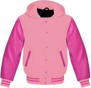 Blouson universitaire en laine pour homme avec manches en cuir véritable et broderie personnalisée - Product Image 2