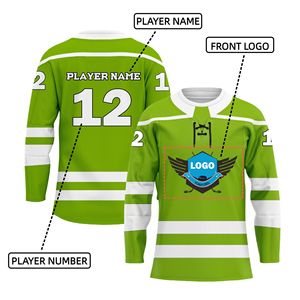 Jersey de Hockey sobre Hielo Sublimado con Impresión Personalizada, 100% Poliéster, Transpirable, de Secado Rápido, Antibacterial, Uniforme de Equipo, Venta al Por Mayor OEM - Product Image 3