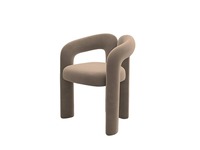 Chaise de salle à manger moderne en velours européen, vert olive, accoudoirs courbes, bois de teck écologique, mobilier résidentiel haut de gamme