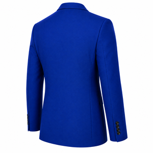 Veste de costume blazer sur mesure pour homme, 3 boutons, revers cranté, costume formel d'affaires, bleu marine foncé - Product Image 6