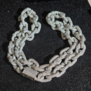 Collar de cadena con incrustaciones de moissanita, joyería de lujo estilo hip hop, joyería urbana para hombres y mujeres - Product Image 6