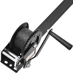 Verricello Manuale 12V DC, Capacità 1200 Libbre, 23 Piedi, Verricello per Rimorchio Barca Resistente con Cricchetto Bidirezionale e Cinghia in Poliestere - Product Image 1