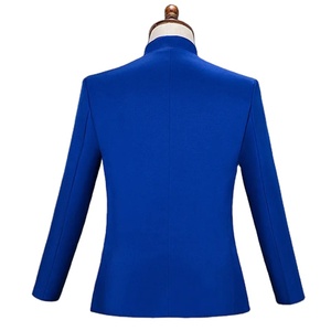 Chinoiserie tarzı erkekler standı yaka nakış takım 2 parça siyah/beyaz/kırmızı moda erkek sahne parti Blazer ve pantolon gerçekleştirmek - Product Image 6