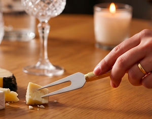 Stainless Steel <b>Cheese</b> <b>Knife</b> <b>Set</b> With Gold Handles Durable Flatware Dishwasher Safe For Kitchen Use Events And Hotel Use - Product Image 2