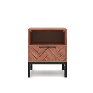 Bedside, Multipurpose for Living and <b>Bed</b> Room, Solid Wood, Natural Matte Finish - Product Image 2