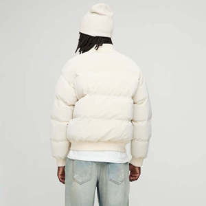 Blouson matelassé classique tendance pour homme, respirant, coupe-vent, 100 % polyester, col montant, capuche intégrée, haute qualité - Product Image 6
