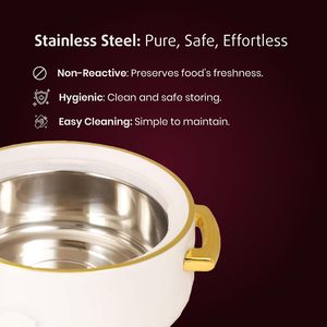 White Casserole <b>Pot</b> With Gold Handles And <b>Glass</b> Lid Round Minimalist Design Durable Enamel Coating For Gas And Induction <b>Cookers</b> - Product Image 4