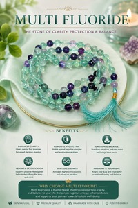 Ensemble de pierres de guérison en œil de tigre naturel et fluorite arc-en-ciel multi-chakra, polies, faites à la main, avec boîte et étui - Product Image 3