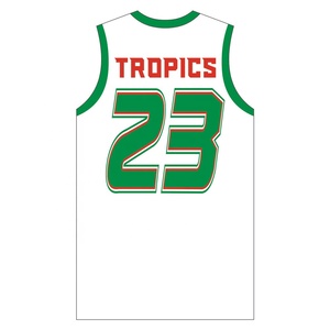 Uniformes blancs et verts de basket-ball d'impression par sublimation adaptés aux besoins du client - Product Image 3