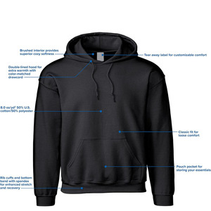 Sweat à capuche pour homme, manches longues, vêtements d'hiver, grande quantité, haute qualité, respirant, polyester/coton, séchage rapide - Product Image 4