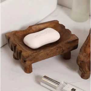 Hand Carved <b>Rustic</b> Wooden Soap Tray Natural Solid Wood Bar Soap Holder Vintage <b>Bathroom</b> Washroom Accessories Wholesale - Product Image 1