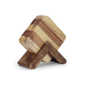 Sous-verres en bois décoration de la maison pour cuisine et table bois d'acacia nouveau Design fantaisie meilleure qualité à la main - Product Image 1